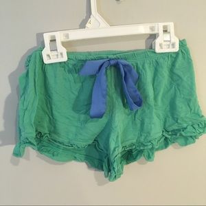 Aerie green pajama shorts